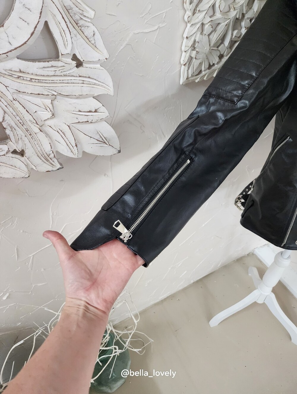 NWT Black Moto Jacket with Skull Studs - Picture 6 of 10